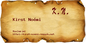 Kirst Noémi névjegykártya